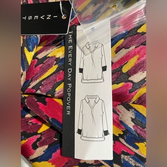 NEW Size PXL Petite Investments 3/4 Sleeve Popover Blouse Polyester Red $59 - Picture 10 of 10